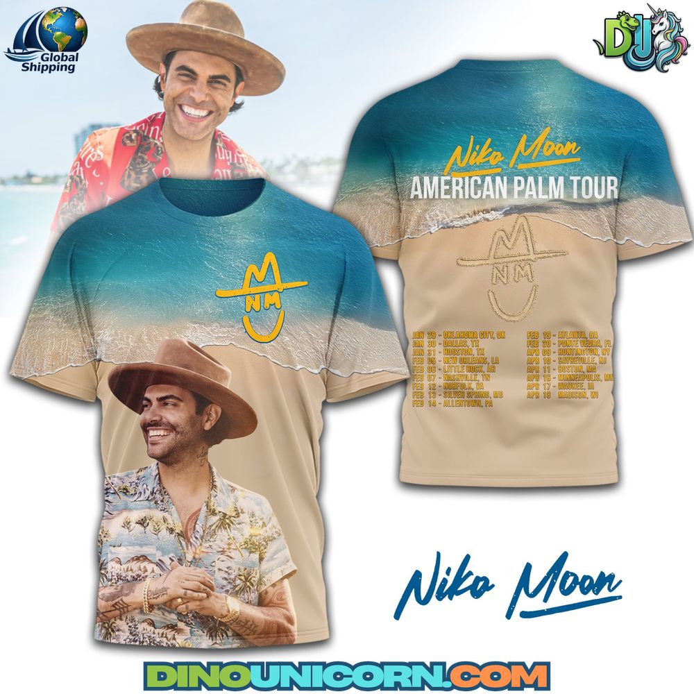 Niko Moon AMERICAN PALM Tour T-Shirt Hoodie Or Zip-up Hoodie NNA