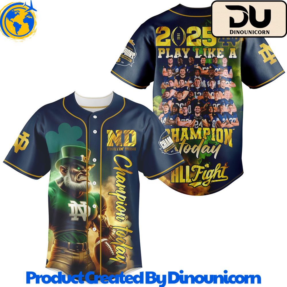 Notre Dame Fighting Irish Football NCAA Baseball Jersey NNA - Image 2