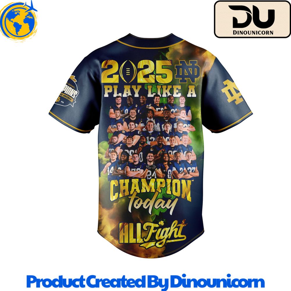 Notre Dame Fighting Irish Football NCAA Baseball Jersey NNA - Image 4