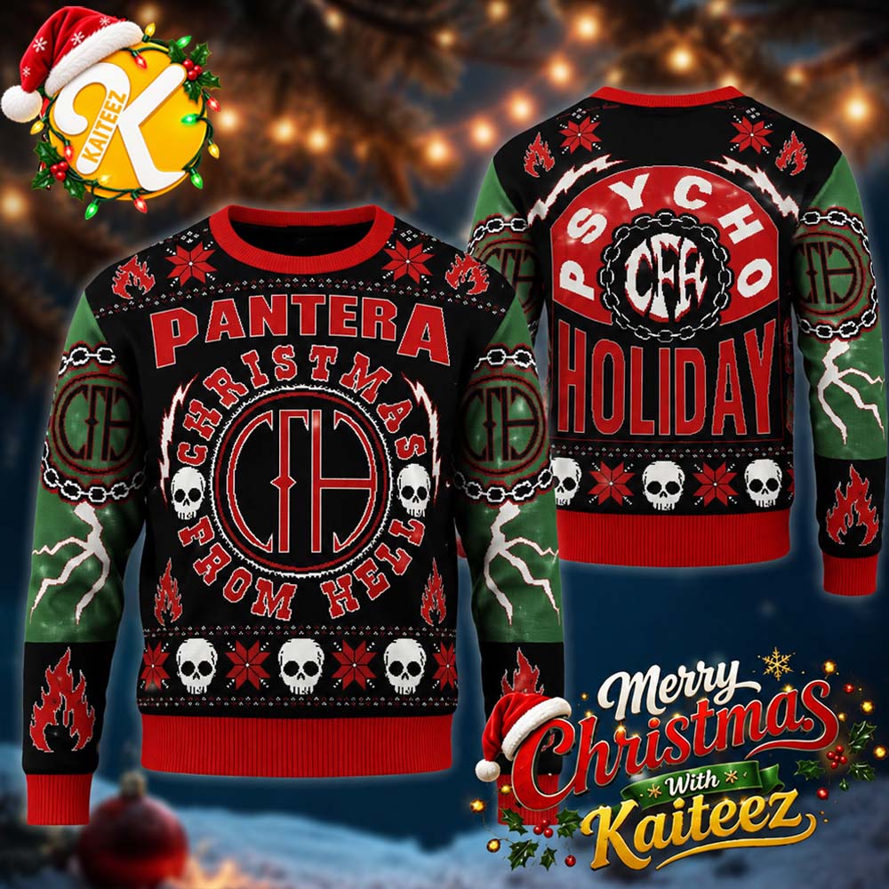 Pantera Christmas From Hell Psycho Holiday Ugly Sweater HG
