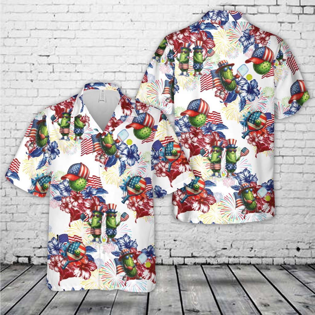 Patriotic Pickleball Players 4th Of July Hawaiian Shirt NNA