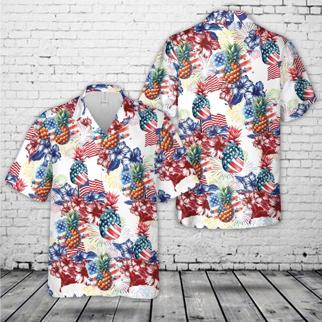 Patriotic Pineapple 4th Of July Hawaiian Shirt NNA