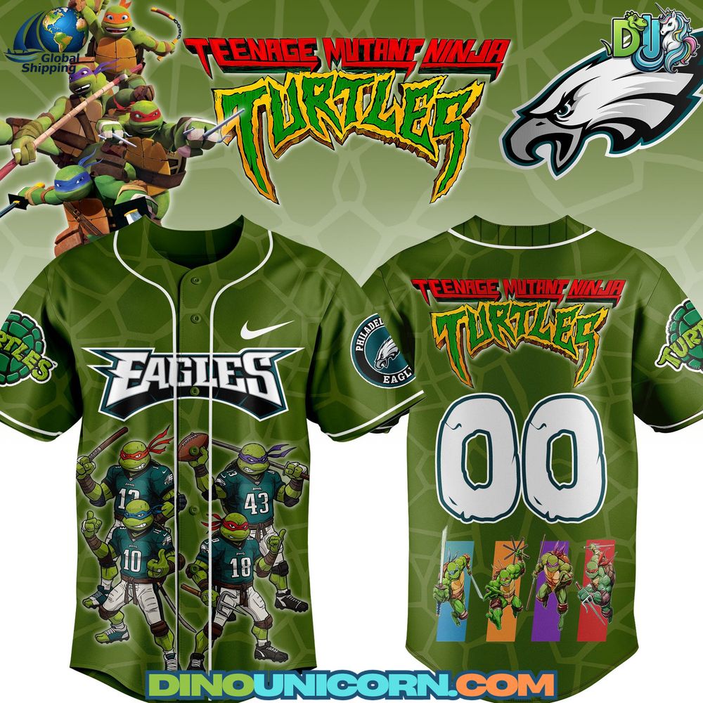 Philadelphia Eagles  x Ninja Turtles Baseball Jersey NNA