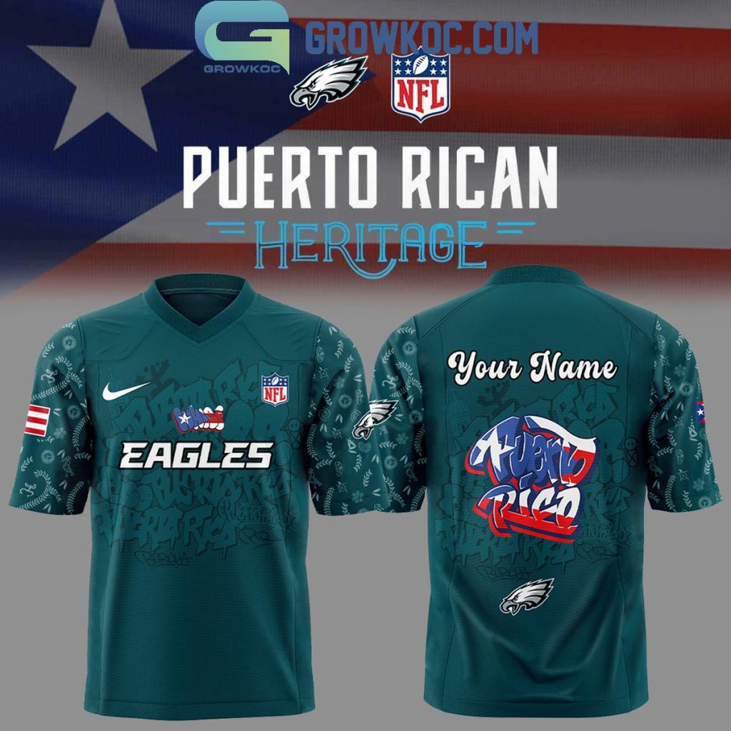Philadelphia Eagles Puerto Rican Heritage Football Jersey, Mesh Jersey, Women Croptop Sports Shirt HFN