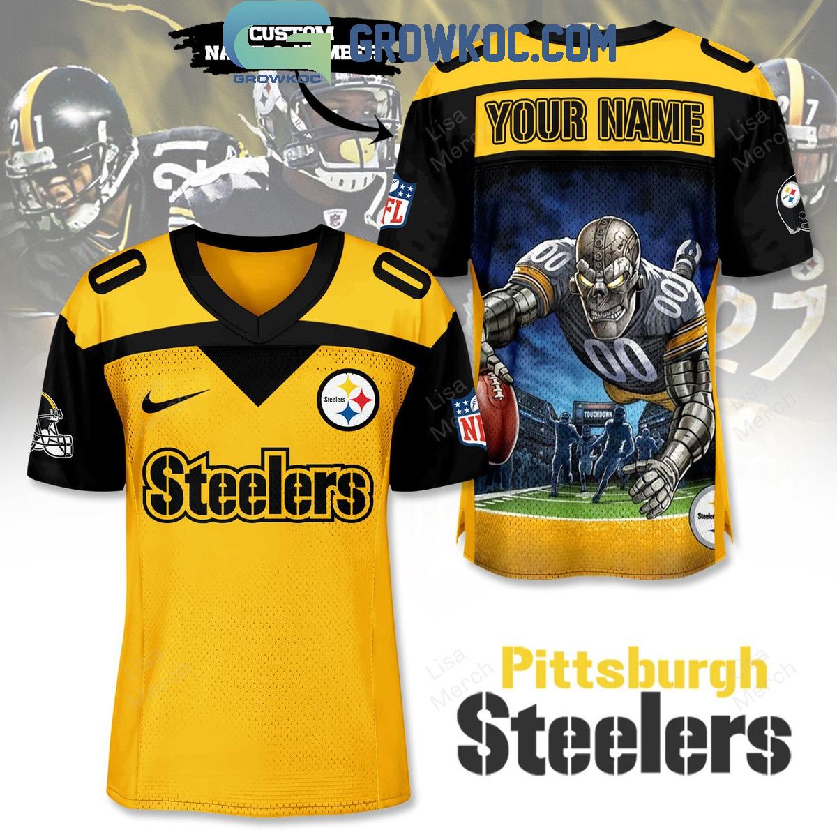 Pittsburgh Steelers Halloween Ghost Players Personalized Football Jersey, Mesh Jersey, Women Croptop Sports Shirt HFN