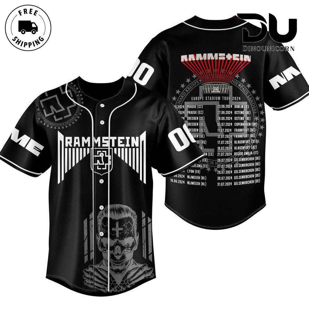 Rammstein Europe Tour Baseball Jersey NNA Shirt - Image 2