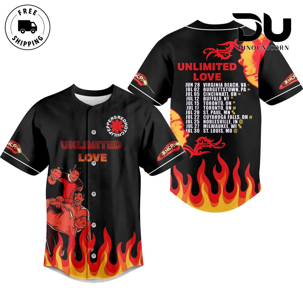 Red Hot Chili Peppers Unlimited Love Baseball Jersey NNA Shirt