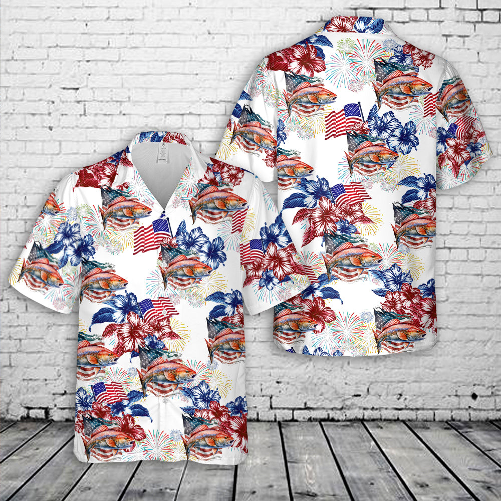 Redfish 4th Of July Hawaiian Shirt NNA