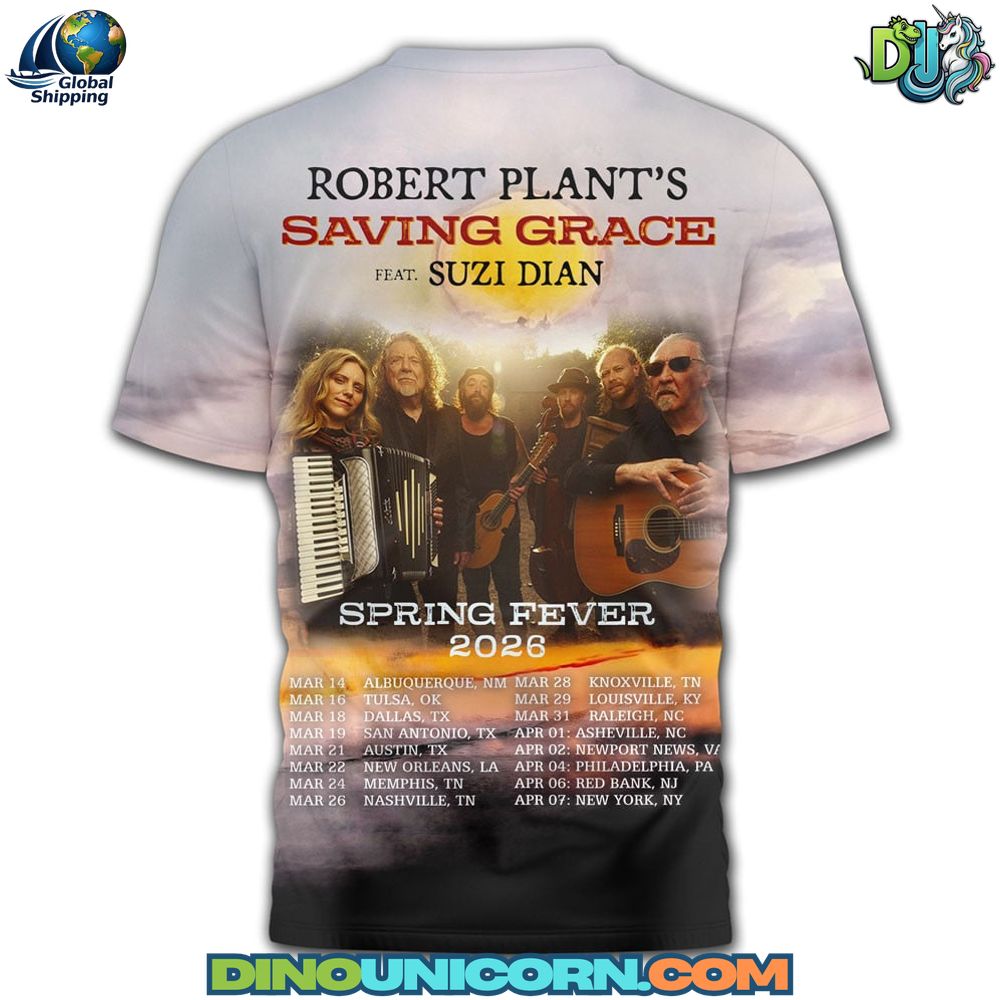 Robert Plant Spring Fever US Tour T-Shirt Hoodie Or Zip-up Hoodie NNA - Image 2