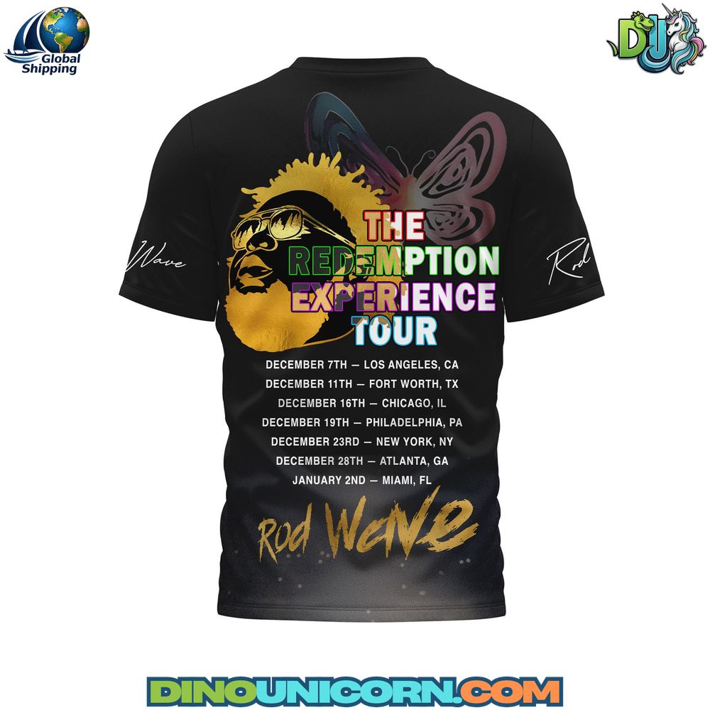 Rod Wave The Redemption Experience Tour T-Shirt Hoodie Or Zip-up Hoodie NNA - Image 3