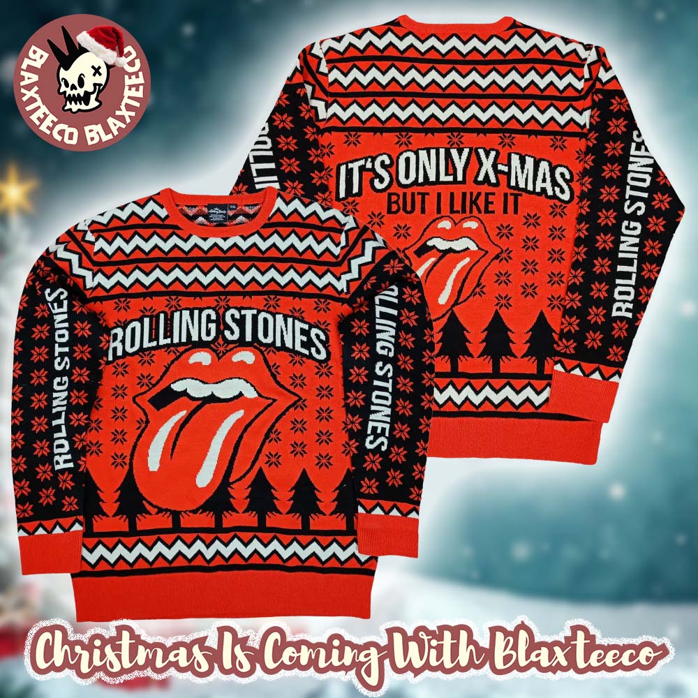 Rolling Stones Holiday It Is Only Xmas But I Like It Vintage Gift For Fans 2025 Ugly Christmas Sweater HG