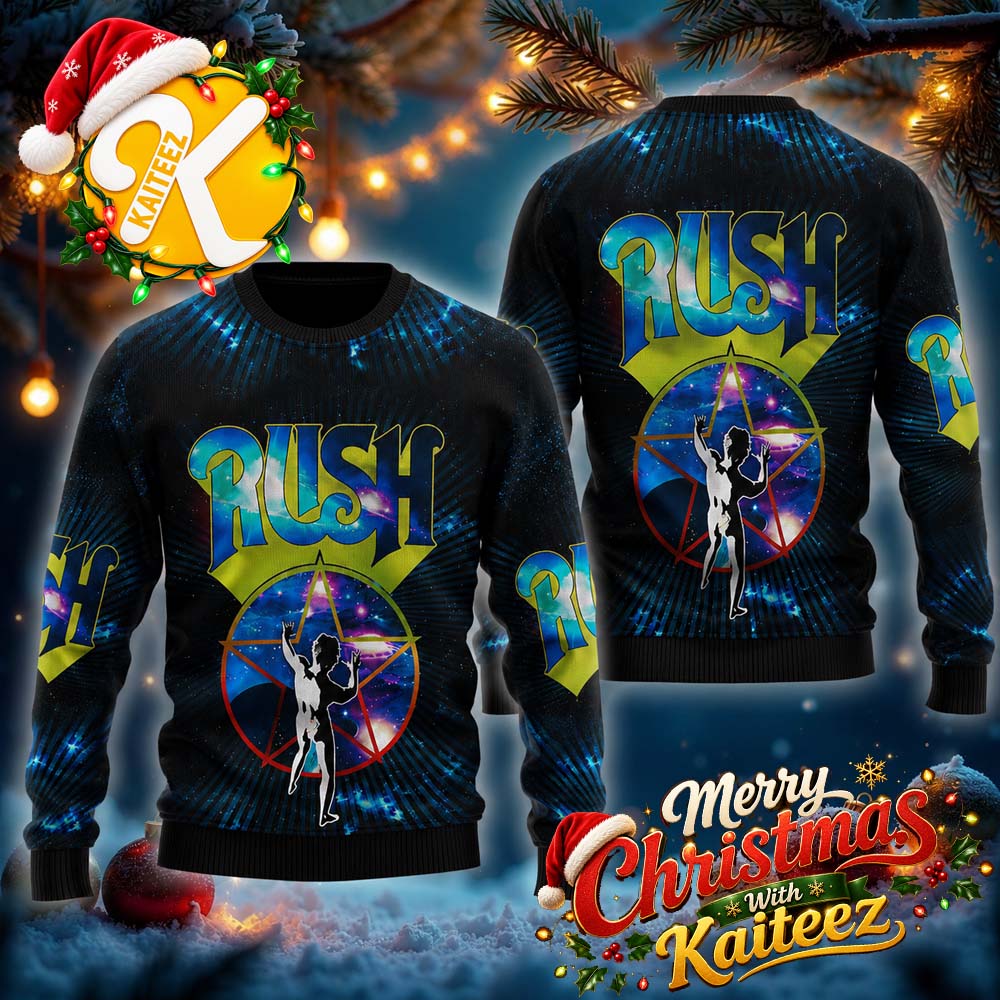 Rush Cosmic Star Album Cover Chrismas Ugly Sweater HG