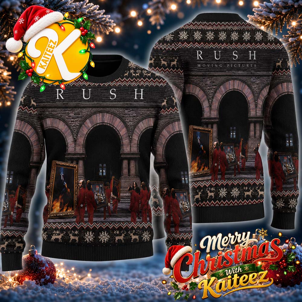 Rush Moving Pictures Album Cover Chrismas Ugly Sweater HG