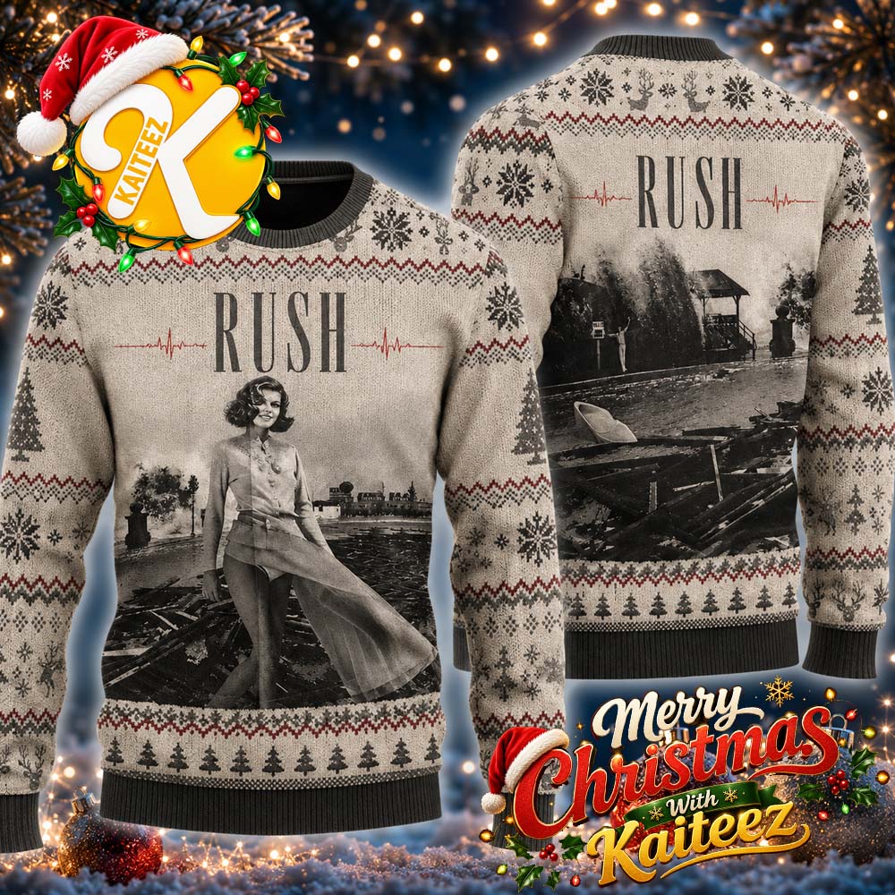 Rush Permanent Waves Album Cover Chrismas Ugly Sweater HG