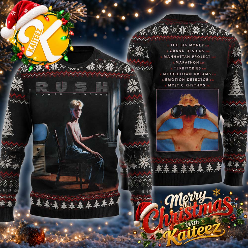 Rush Power Windown Album Cover Chrismas Ugly Sweater HG