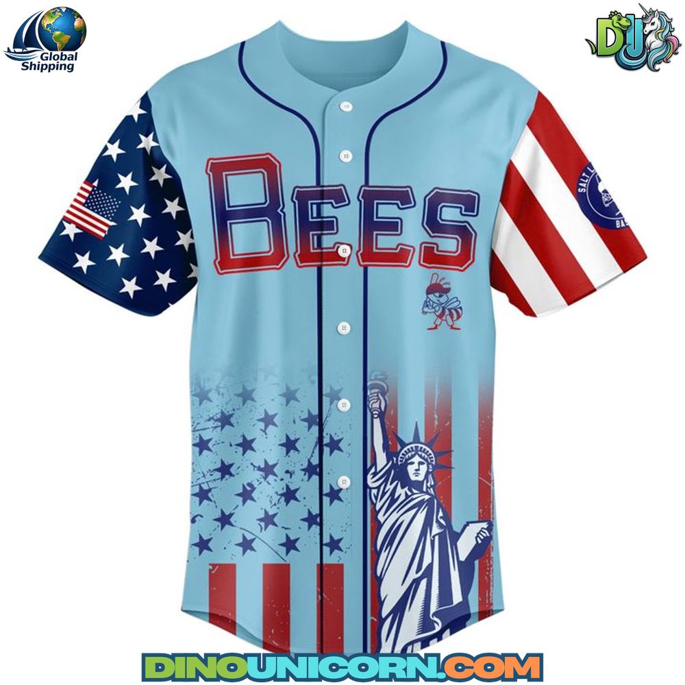 Salt Lake Bees MiLB Happy Independence Day Baseball Jersey NNA - Image 2