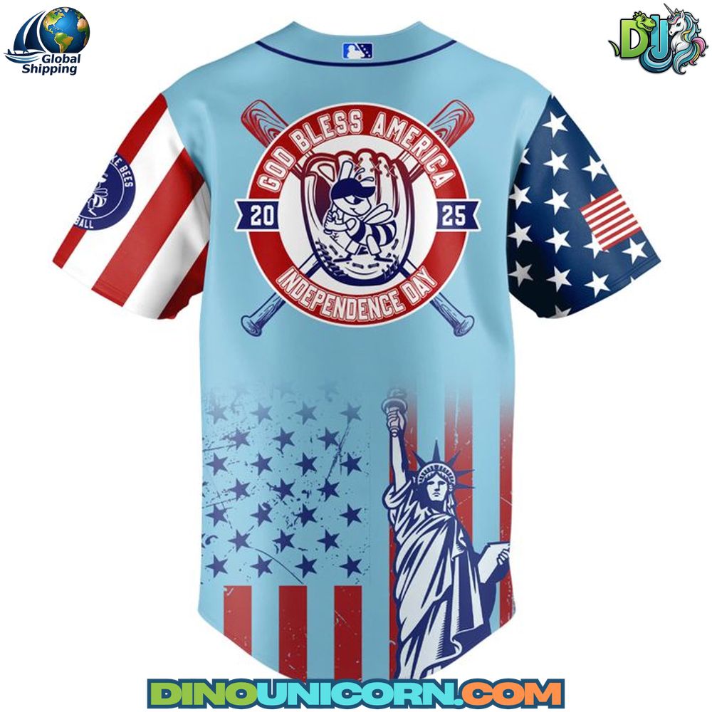 Salt Lake Bees MiLB Happy Independence Day Baseball Jersey NNA - Image 3