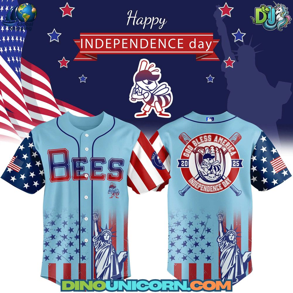 Salt Lake Bees MiLB Happy Independence Day Baseball Jersey NNA