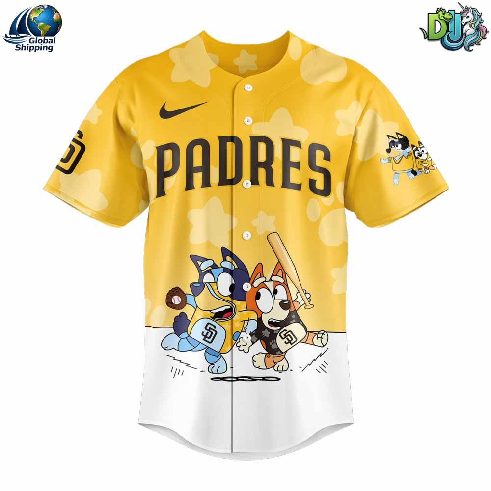 San Diego Padres Blu3y and Bingo Yellow Baseball Jersey NNA - Image 2