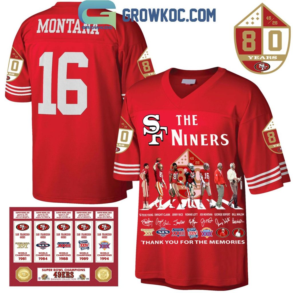 San Franciso 49ers 80 Years Memories Football Jersey, Mesh Jersey, Women Croptop Sports Shirt HFN