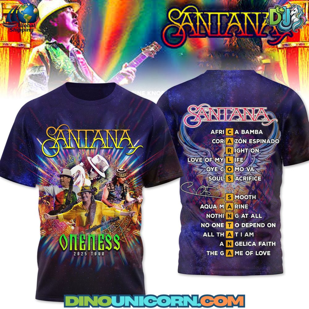Santana Oneness Tour T-Shirt Hoodie Or Zip-up Hoodie NNA