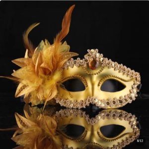 Halloween Gold Color Venice Princess Ball Mask LN