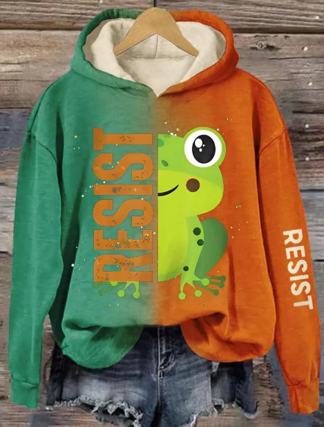 Portland Frog Resist Hoodie Frog No Kings Protest Merch Colorful Presents Ideas - Hoodie 3D Tshirt Pocketless Hoodie , Sweatshirt Or Zip up Hoodie HG