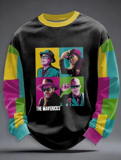 The Mavericks Merch Sweatshirt The Mavericks Band Members Portrait Sweatshirt Gifts For Men 3D Tshirt Pocketless Hoodie , Sweatshirt Or Zip up Hoodie HG
