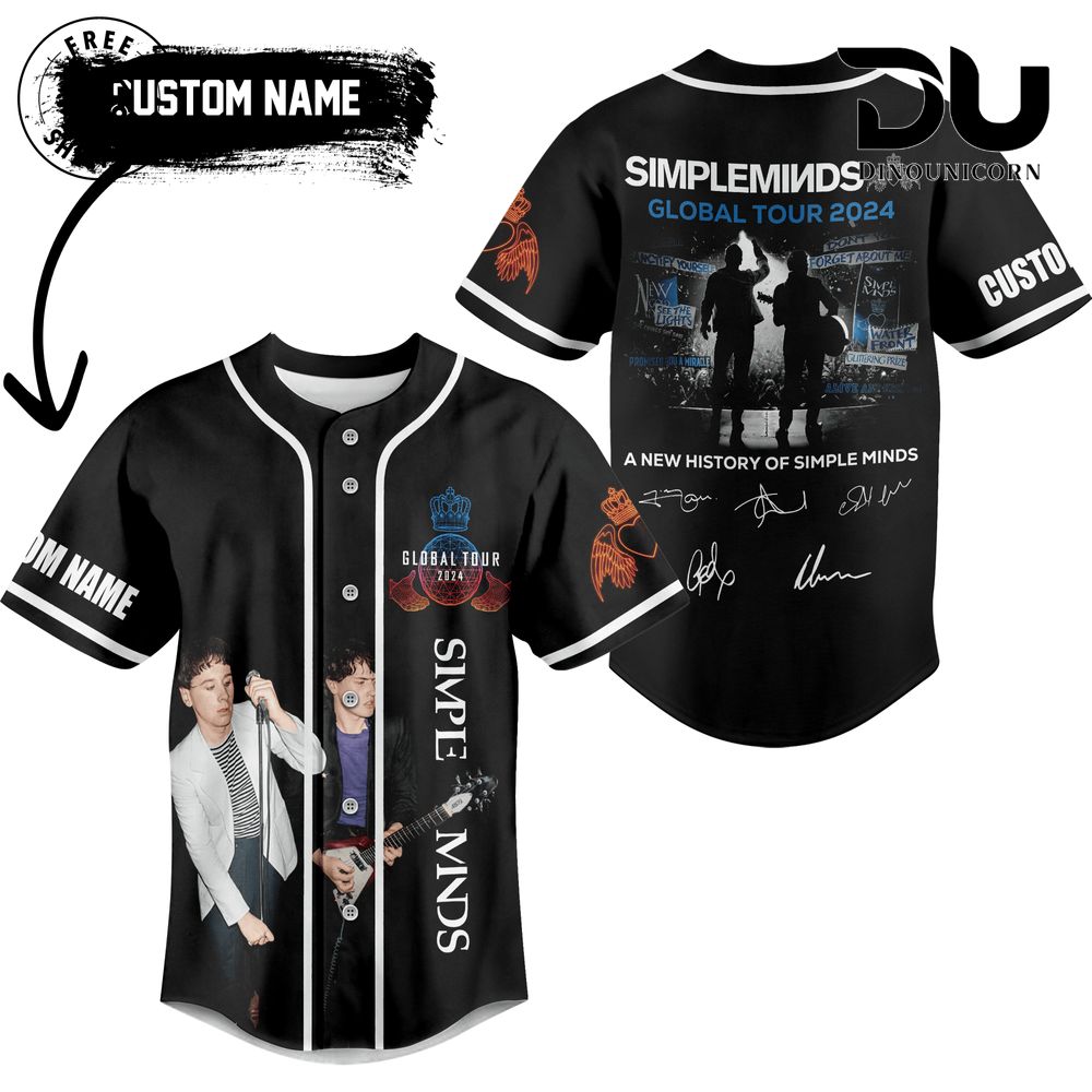 Simple Minds Global Tour Baseball Jersey NNA Shirt - Image 2