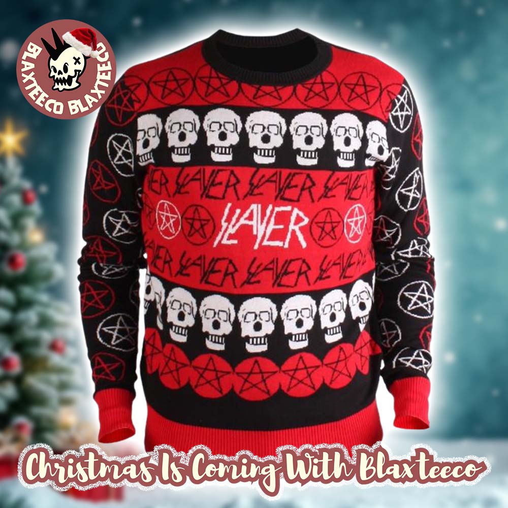 Slayer Kerry King Pentagram And Skulls Pattern Logo Holiday 2025 Christmas Ugly Sweater HG