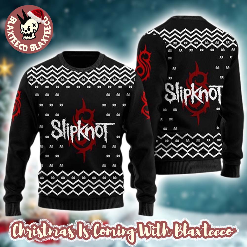 Slipknot Band Signature White Logo Xmas Gifts 2025 Ugly Christmas Sweater HG