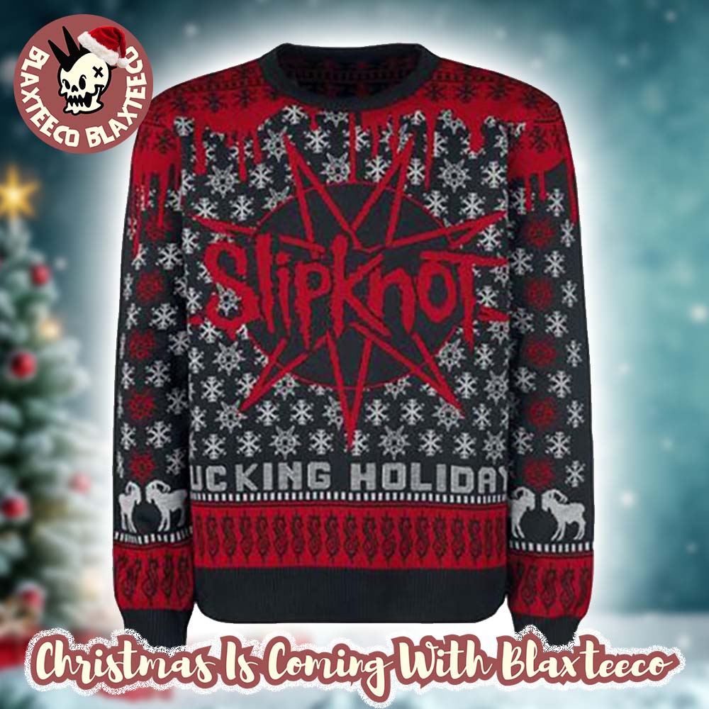 Slipknot Fucking Holiday Snowflakes Pattern Knitted Ugly Christmas Sweater HG