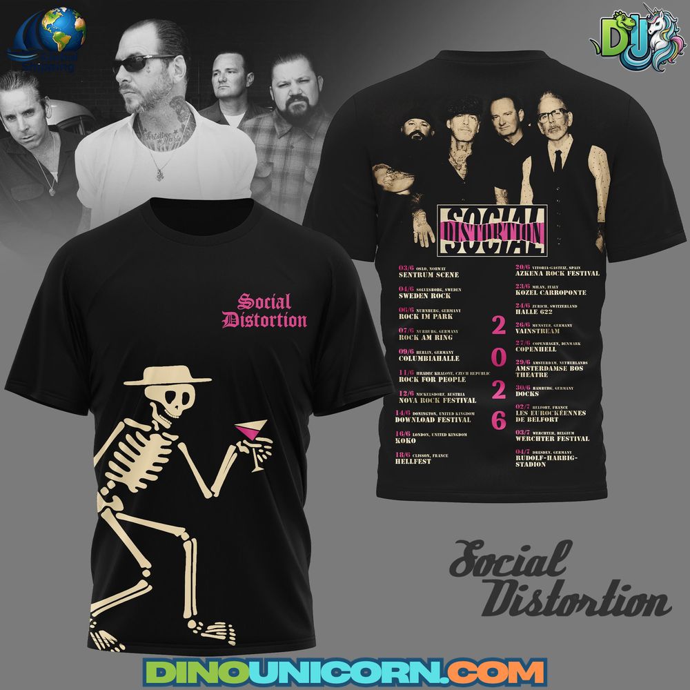 Social Distortion 2026 Tour T-Shirt Hoodie Or Zip-up Hoodie NNA