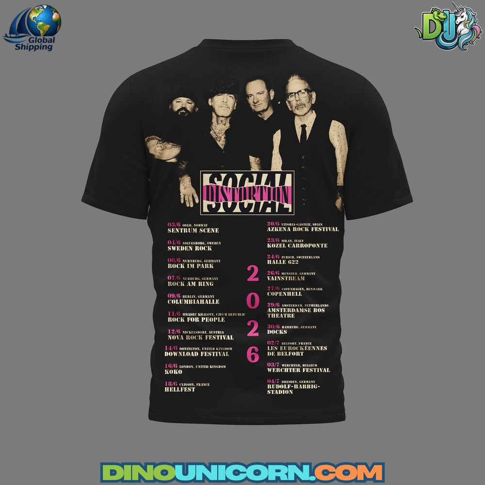 Social Distortion 2026 Tour T-Shirt Hoodie Or Zip-up Hoodie NNA - Image 3