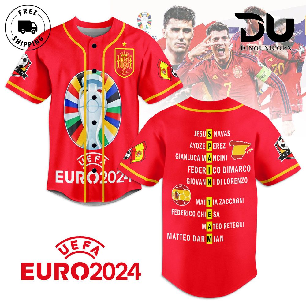 Spain Football Team Euro Baseball Jersey NNA Shirt