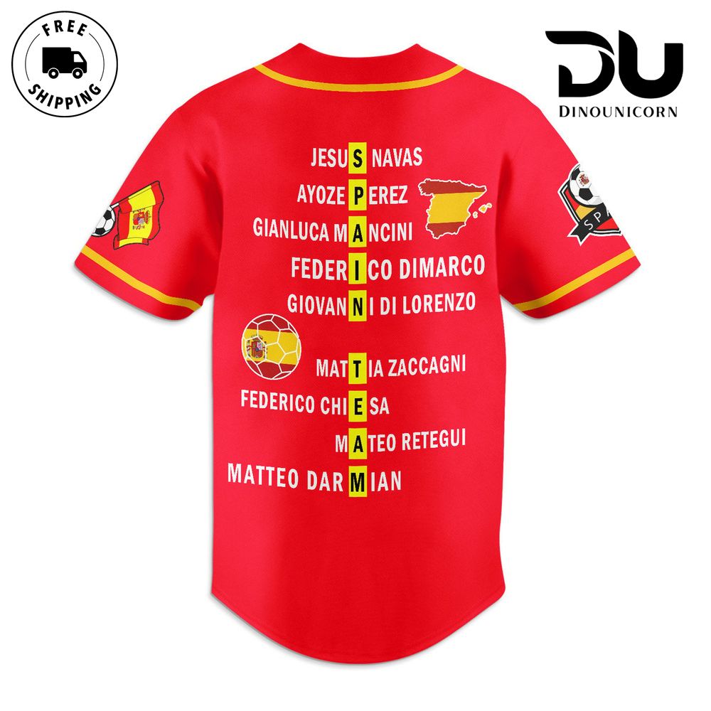 Spain Football Team Euro Baseball Jersey NNA Shirt - Image 3