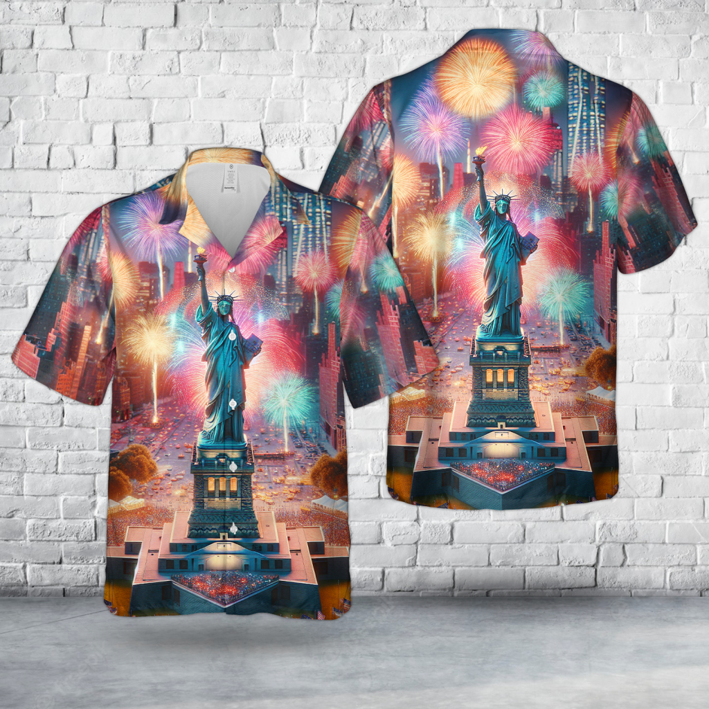 Statue Of Liberty  4th Of July Hawaiian Shirt NNA