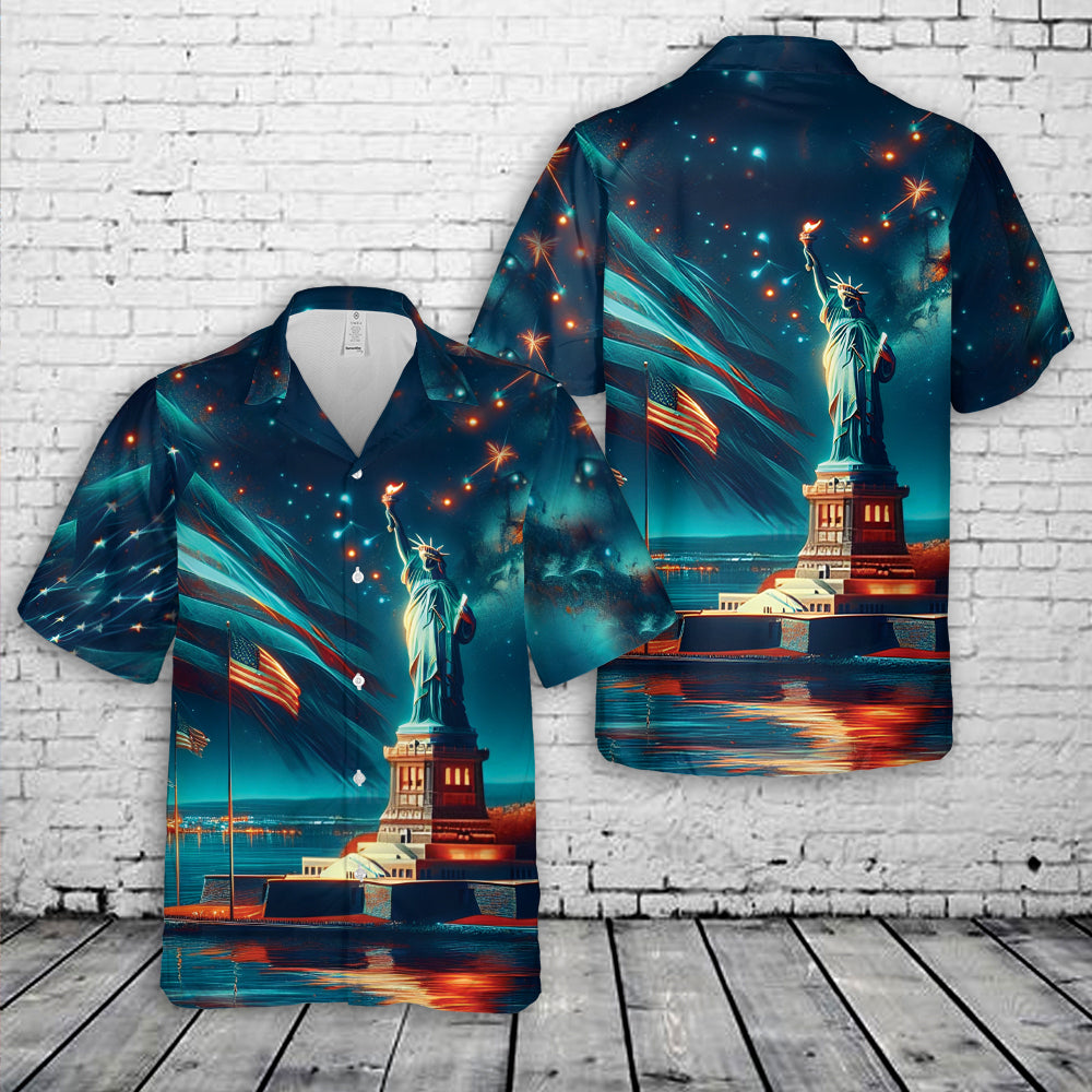 Statue of Liberty 4th Of July Hawaiian Shirt NNA