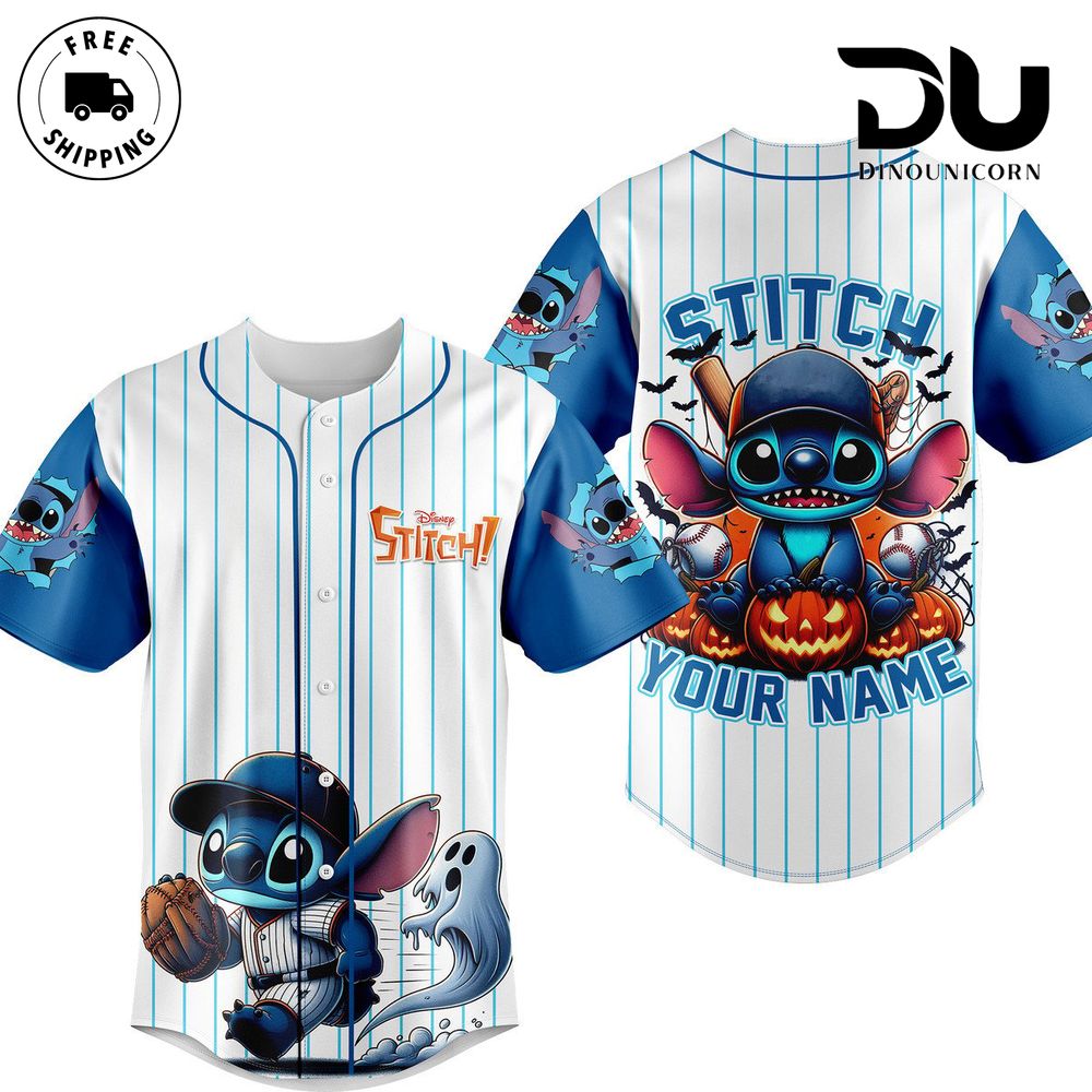 Stitch Happy Halloween Baseball Jersey NNA Perfect for Disney Fans - Image 2