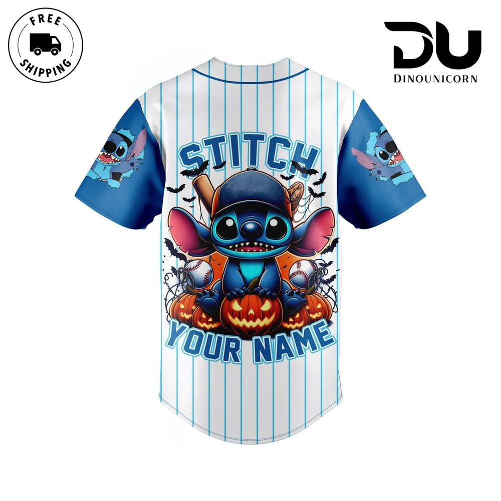 Stitch Happy Halloween Baseball Jersey NNA Perfect for Disney Fans - Image 3