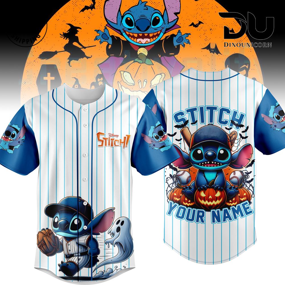 Stitch Happy Halloween Baseball Jersey NNA Perfect for Disney Fans