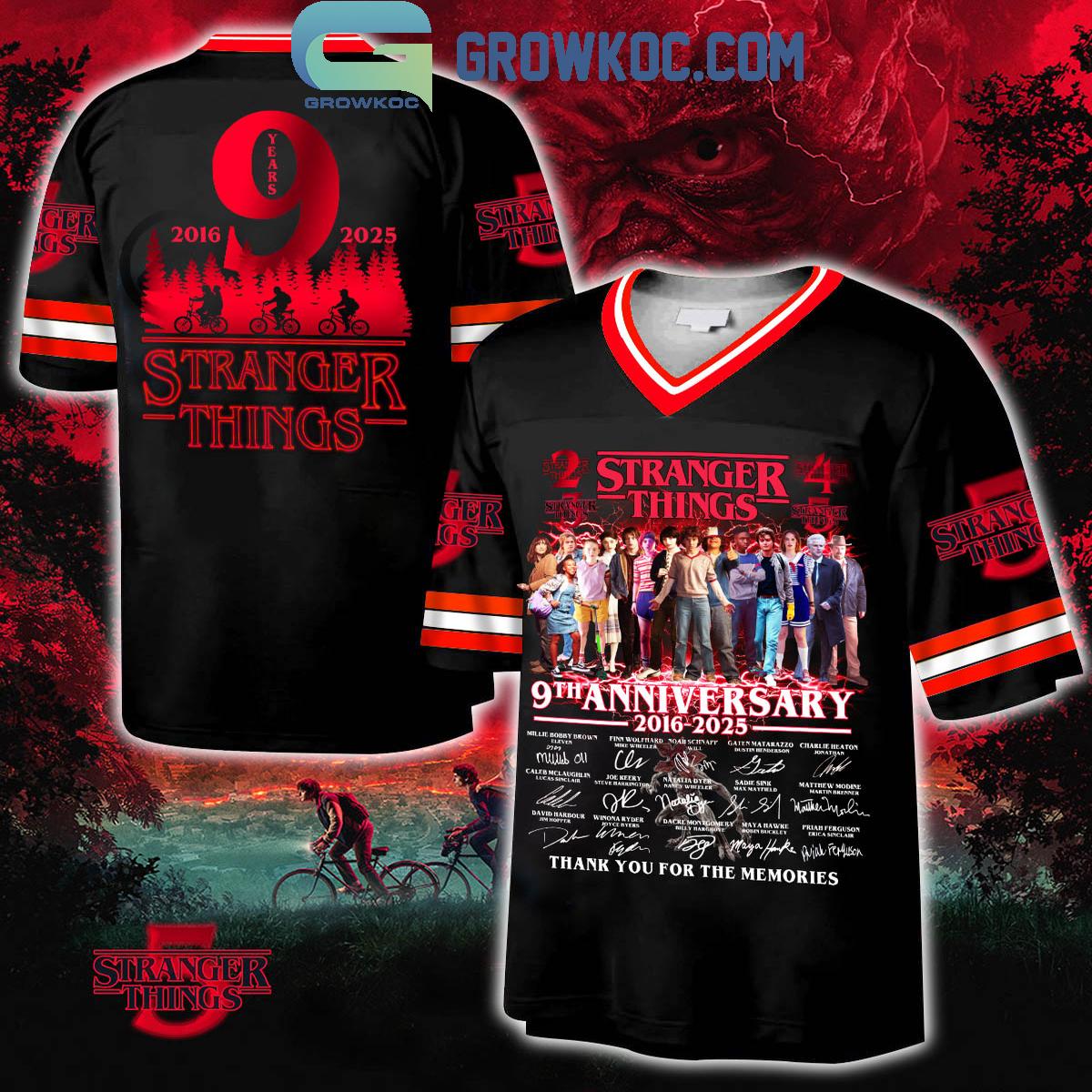 Stranger Things 9th Anniversary 2016 2025 Football Jersey, Mesh Jersey, Women Croptop Sports Shirt HFN