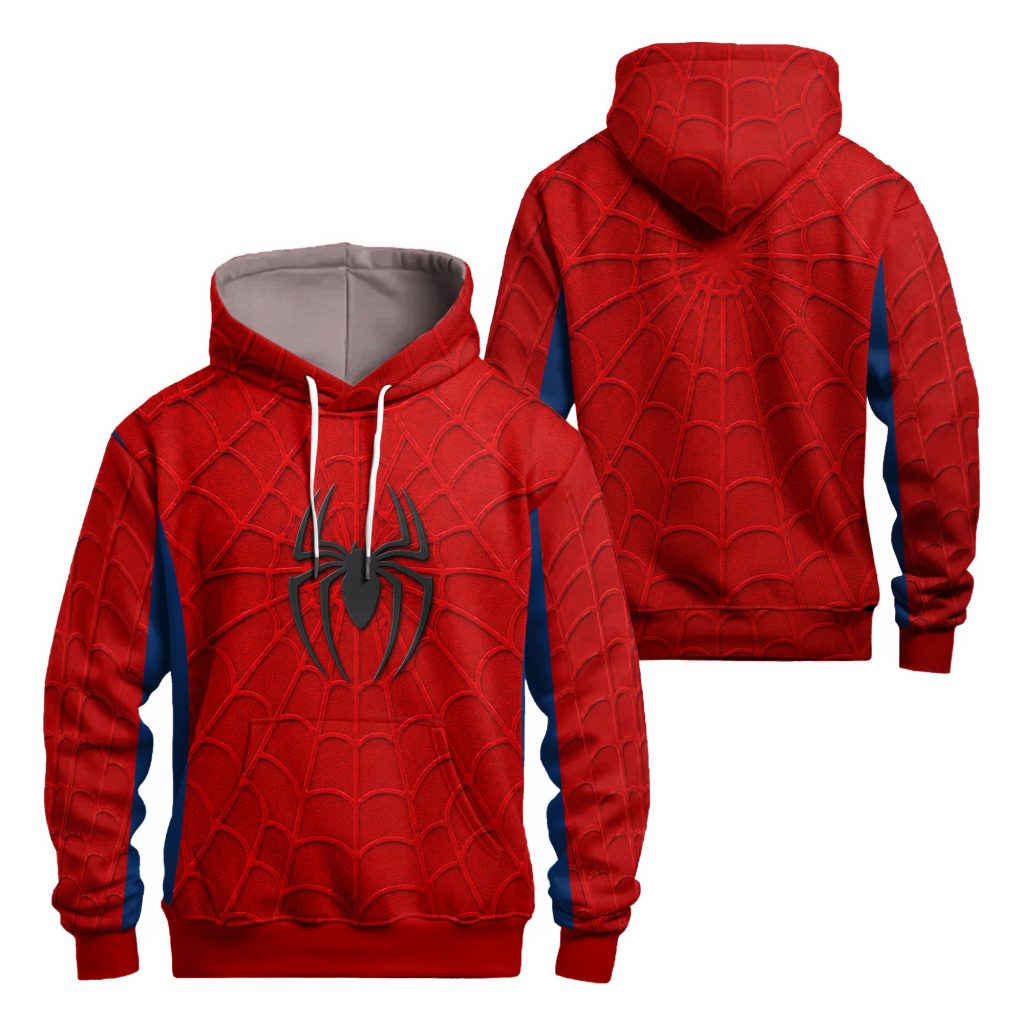Red Blue New Day Merch Spider-Man: Brand New Day Web Hoodie Gift For Geek Culture HG