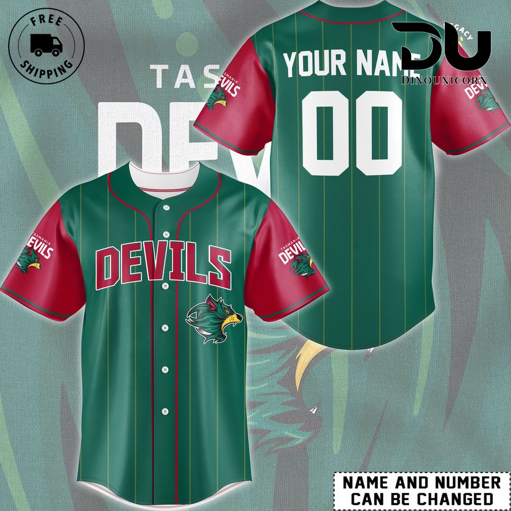 Tasmania Devils FC AFL Baseball Jersey NNA