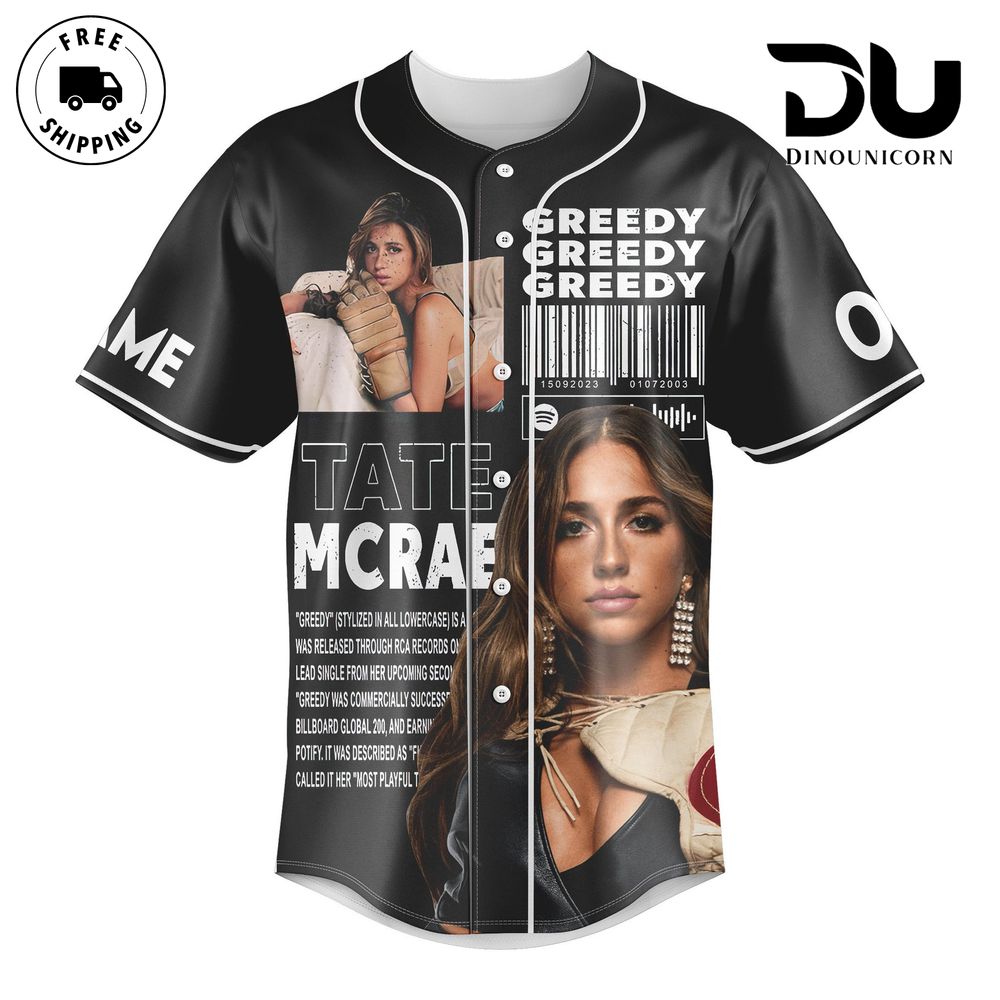 Tate McRae Think Later Tour Baseball Jersey NNA Official Concert Merchandise - Image 2