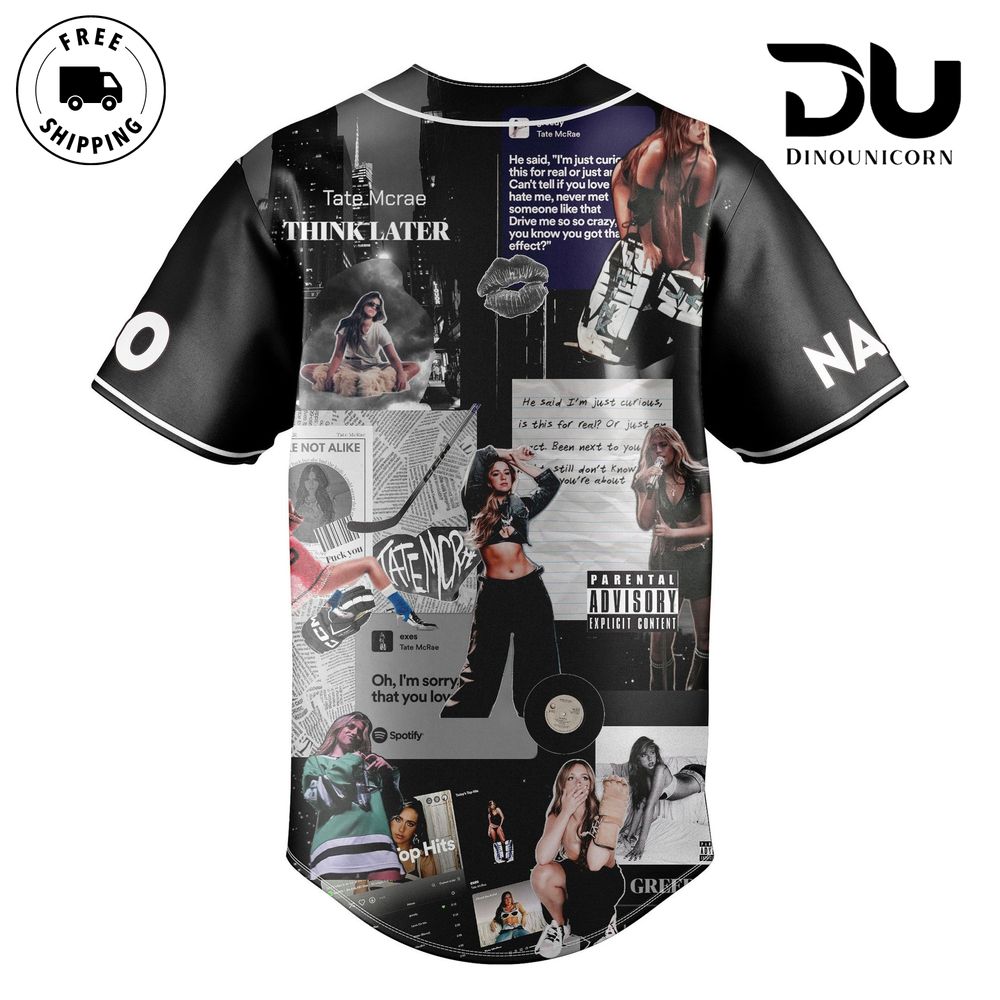 Tate McRae Think Later Tour Baseball Jersey NNA Official Concert Merchandise - Image 3