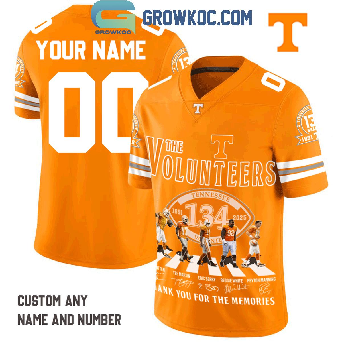 Tennessee Volunteers 1934 Years 1891 2025 Memories Football Jersey, Mesh Jersey, Women Croptop Sports Shirt HFN