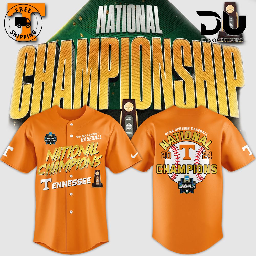 Tennessee Volunteers NCAA Men’s Baseball College World Series Champions Baseball Jersey NNA In Orange