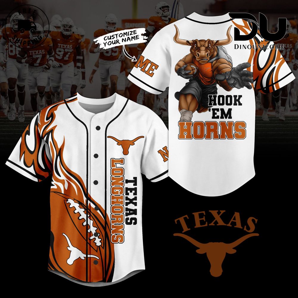 Texas Longhorns Football NCAA Baseball Jersey NNA
