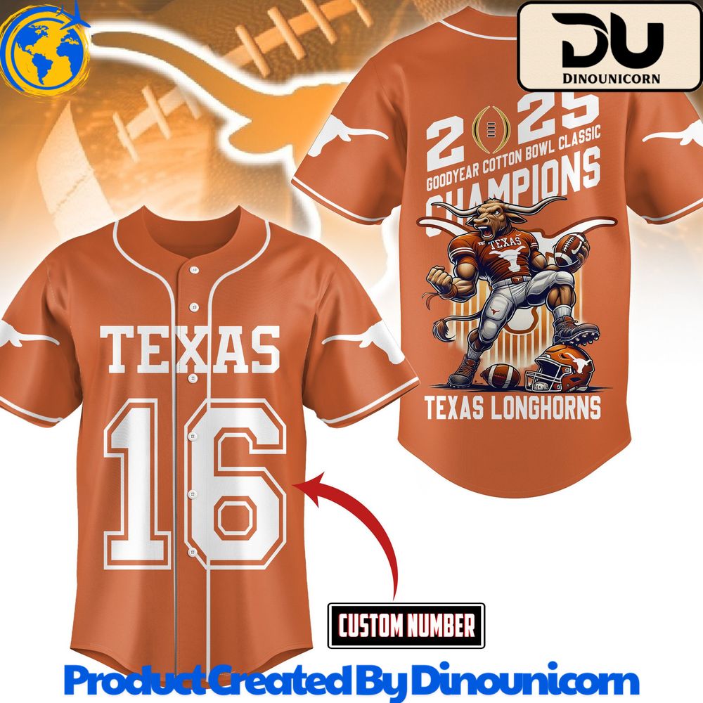 Texas Longhorns Football NCAA Baseball Jersey NNA